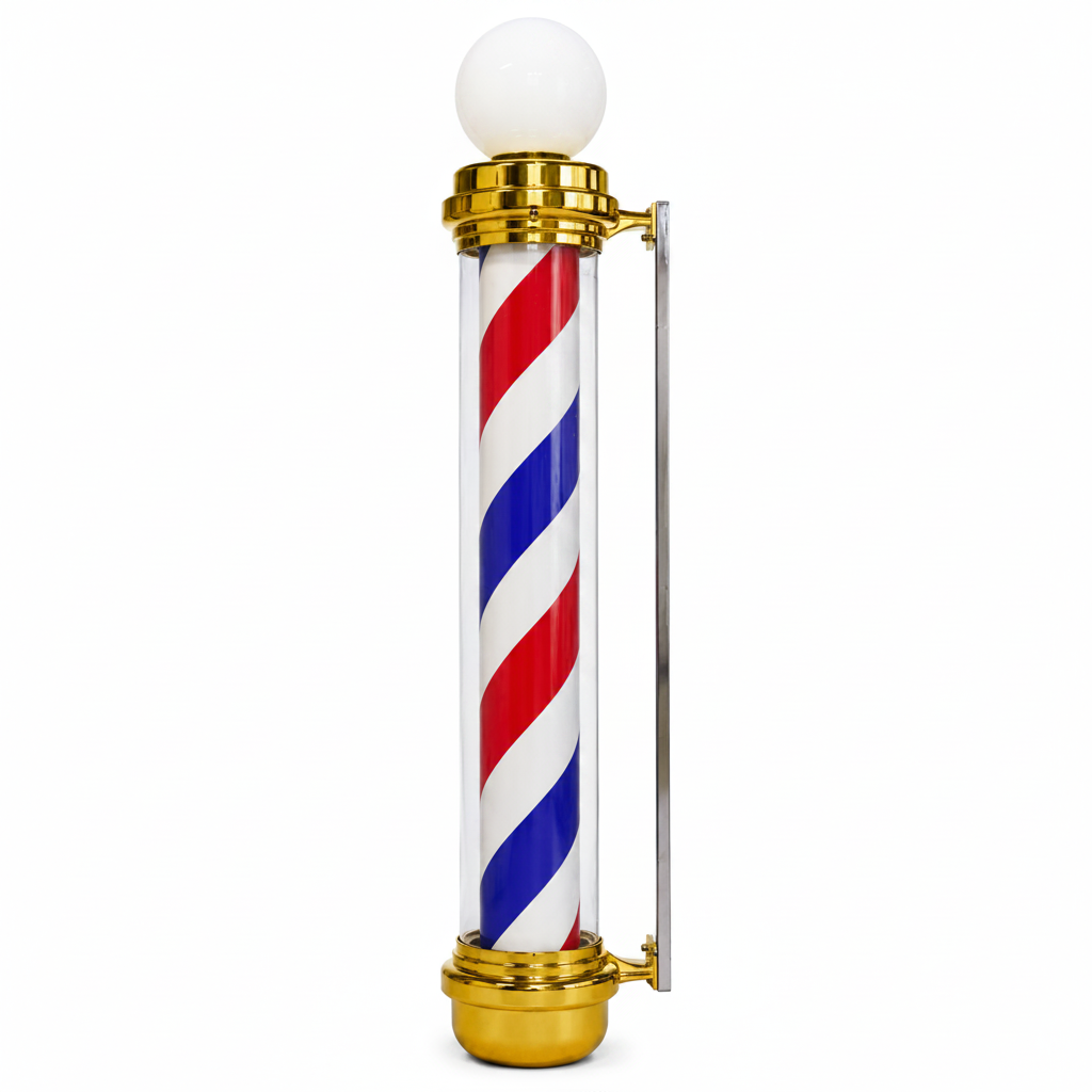 Barber pole sign product image for barbershop decor and storefront display.