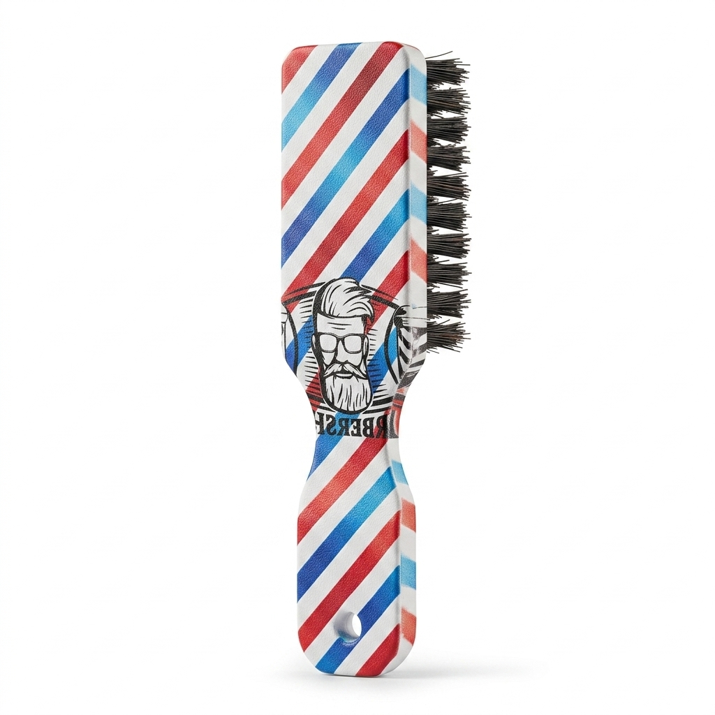 LEXXUS PRO professional barber brush with barber pole design for grooming and styling work.