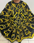 Gold Chains Design barber cape product image for professional haircutting service.