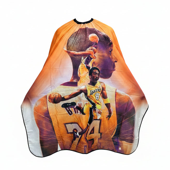 Basketball 24 Edition barber cape product image for haircutting and grooming service.