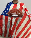 USA Flag Edition barber cape product image for professional haircutting service.