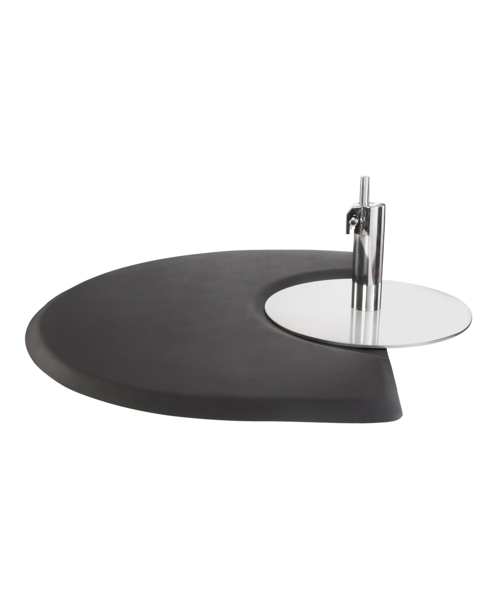 Half-moon anti-fatigue barber floor mat product image for barbershop workstation comfort.