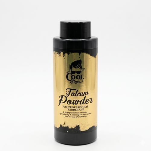 CoolStyle Talcum Powder bottle product image for barber grooming service.