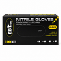 EBTools black nitrile gloves product image for barber and salon sanitation.