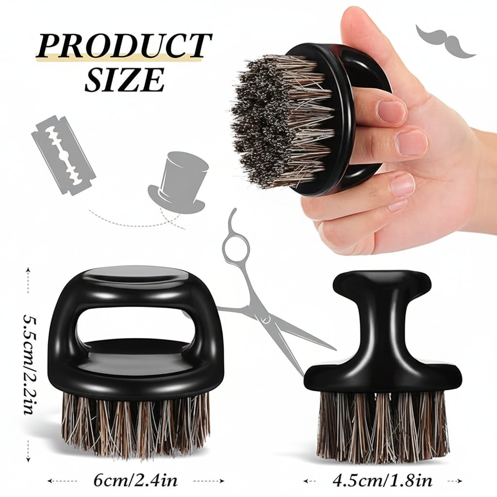 Men's grooming finger brush product image for beard, hair and scalp grooming.