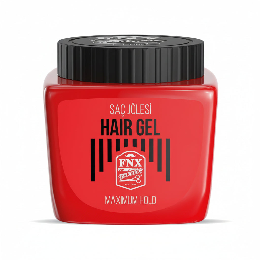 Fonex Maximum Hold Hair Gel product image for barber styling and grooming service.