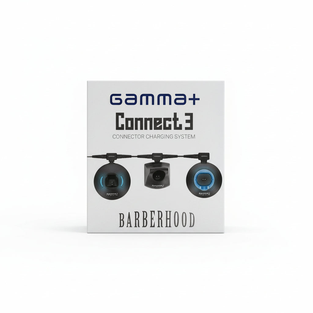 GAMMA+ Connect 3 charging system product image for professional barber tools.