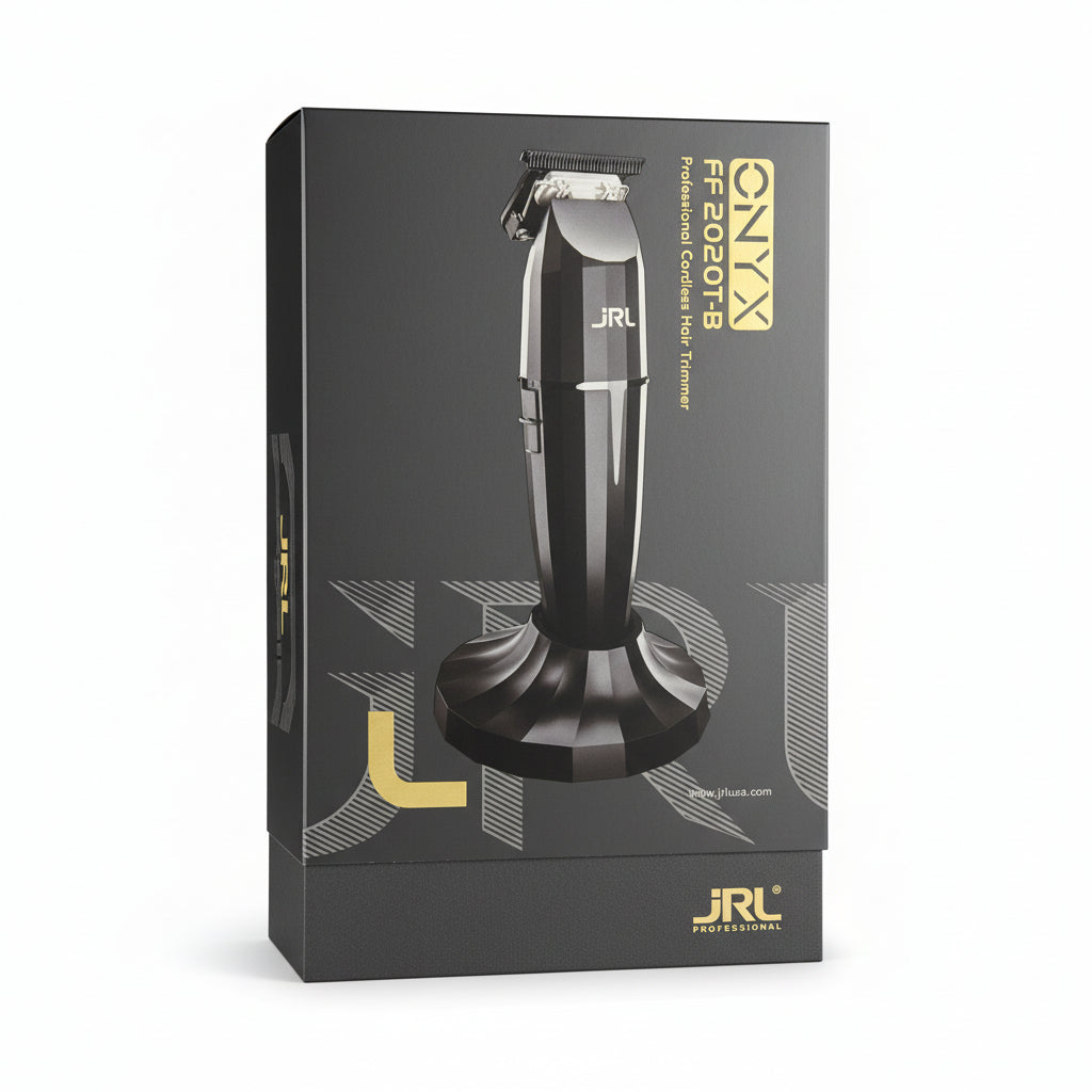 JRL ONYX cordless hair trimmer product image for professional barber detailing and lineup work.