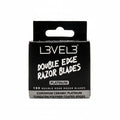 L3VEL3 double edge razor blades 100 count product image for shaving and barber razor service.