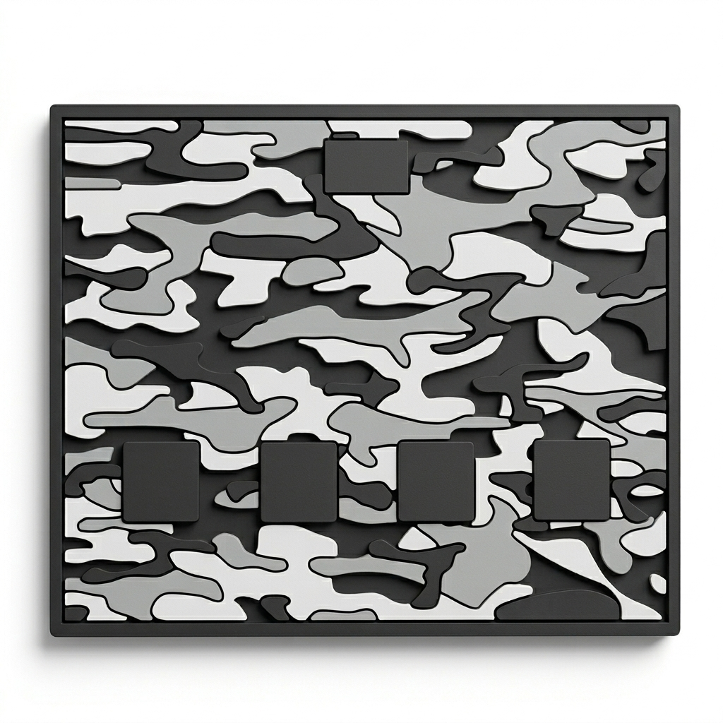 Magnetic barber station mat product image for organizing clippers, trimmers and tools.
