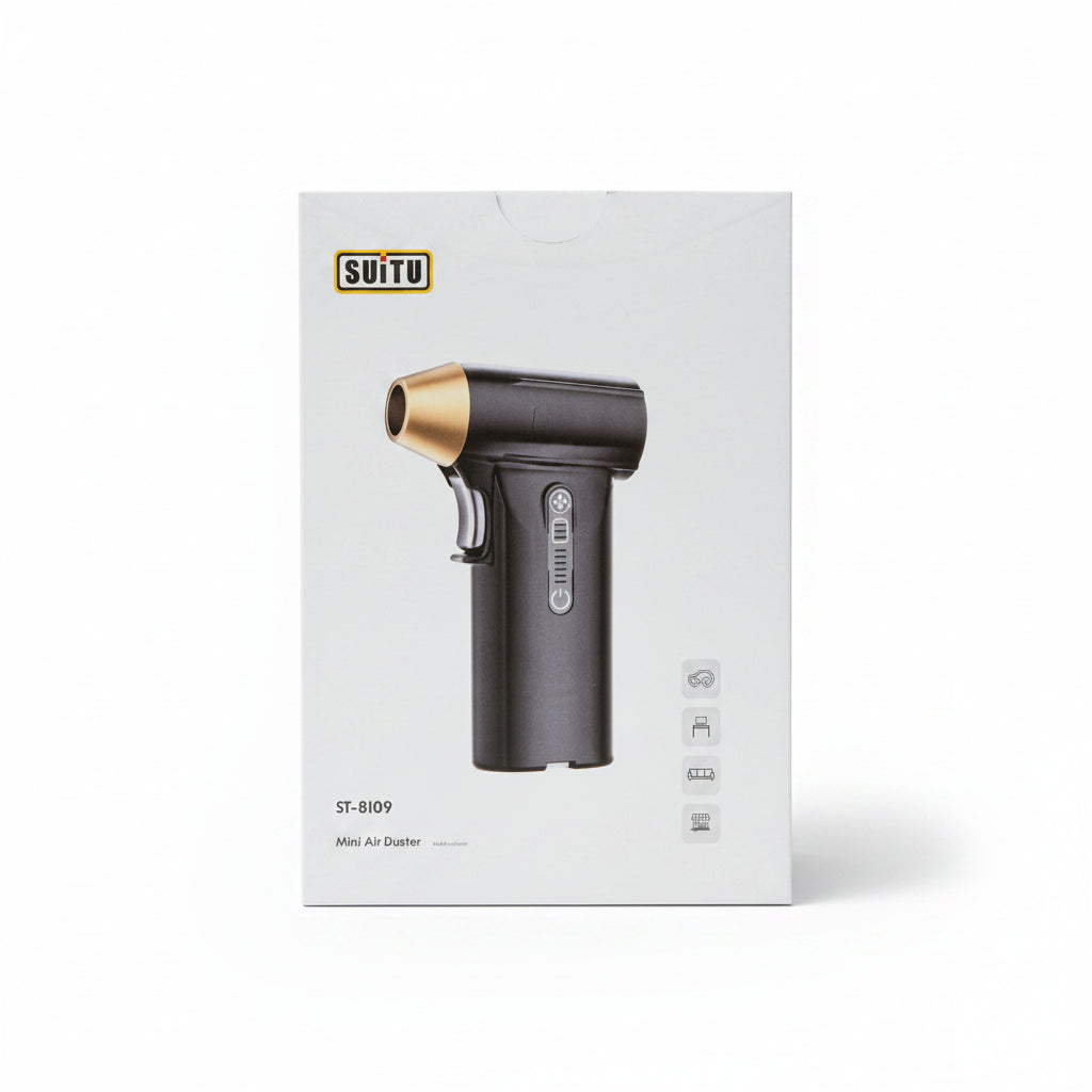 Mini Air Duster packaging product image for barber station cleanup and tool maintenance.