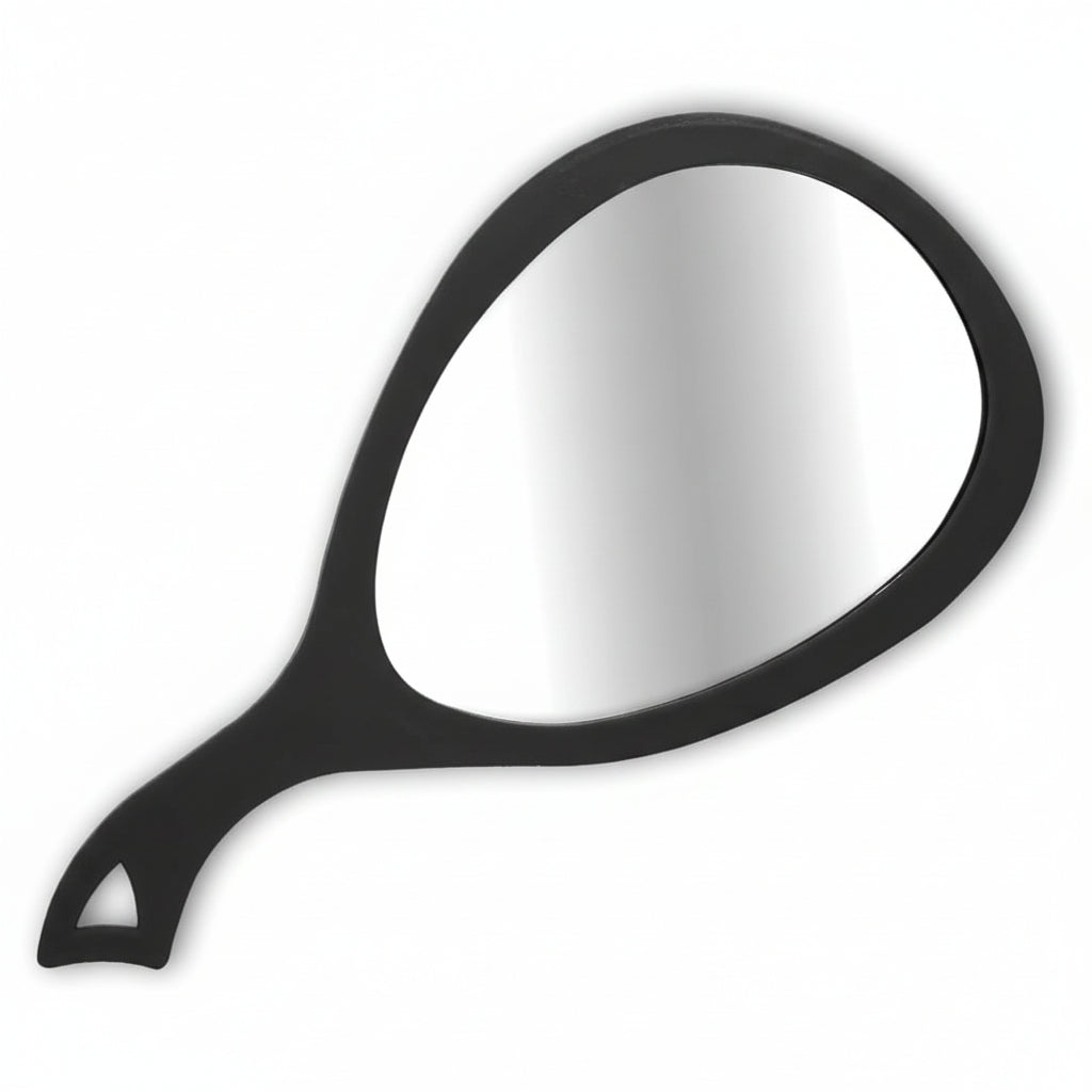Professional teardrop barber mirror product image for barbershop station use.