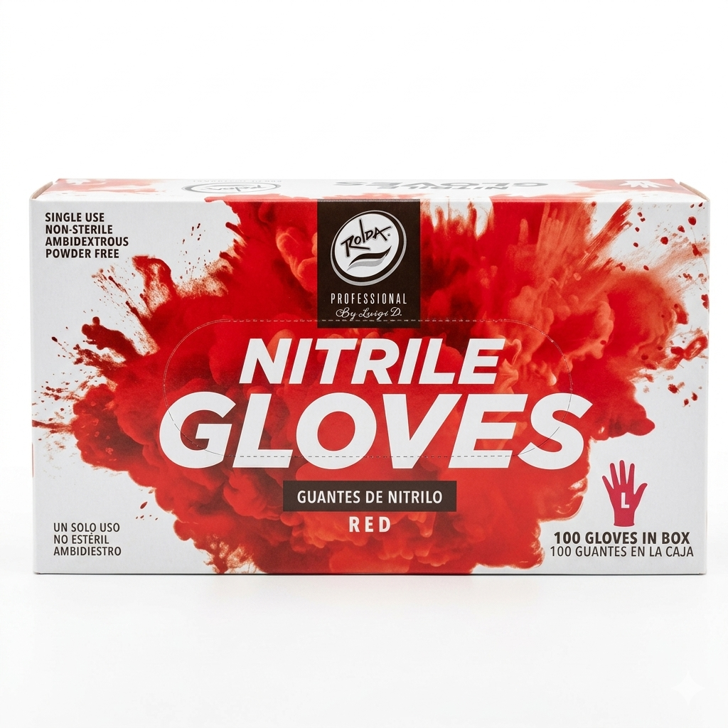 Rolda nitrile gloves product image for barber and salon shop sanitation.
