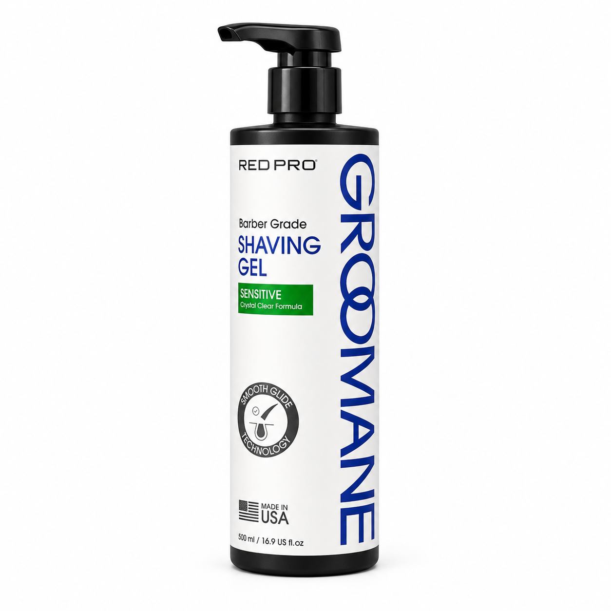 Red Pro Groomane barber shaving gel product image for professional shaving and grooming service.