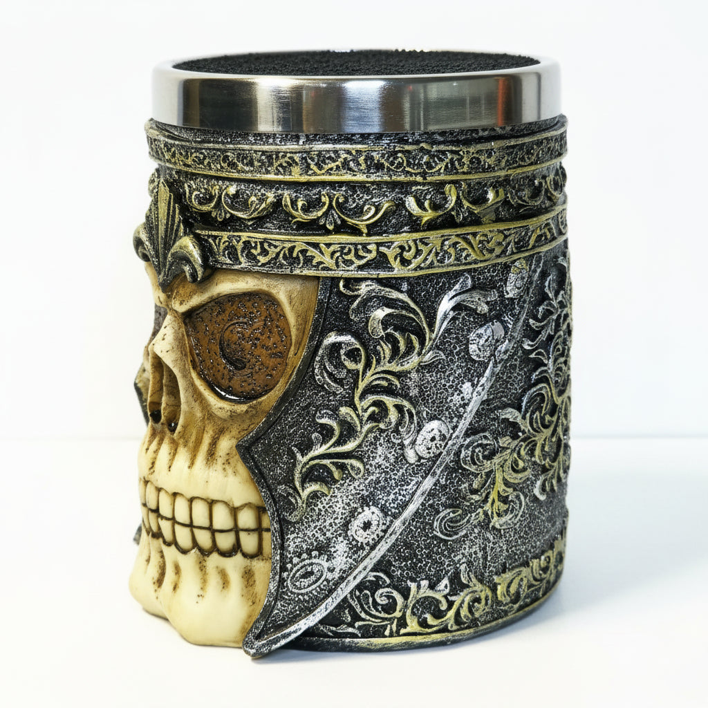 Scissor skull organizer product image for barber station storage and decor.