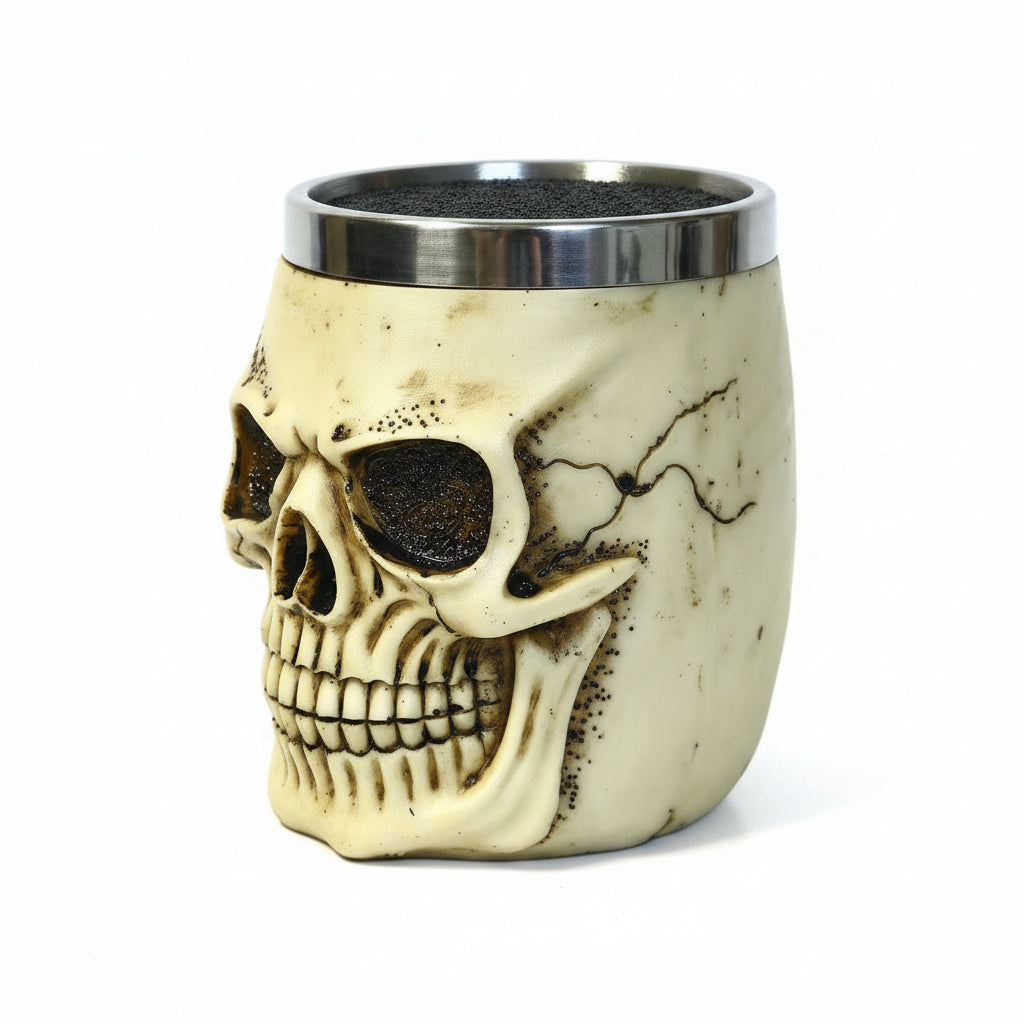 Scissor skull organizer product image for barber station tool storage.