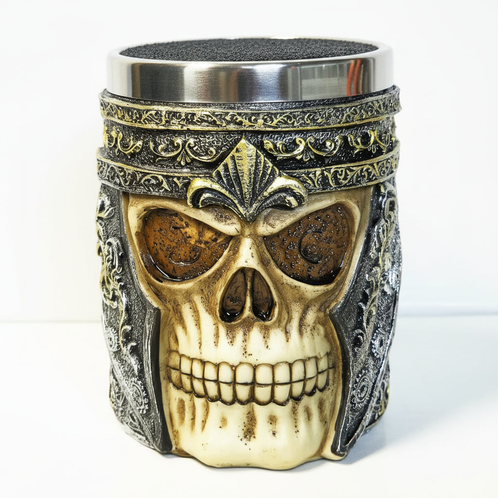 Scissor skull organizer product image for barber station storage and decor.
