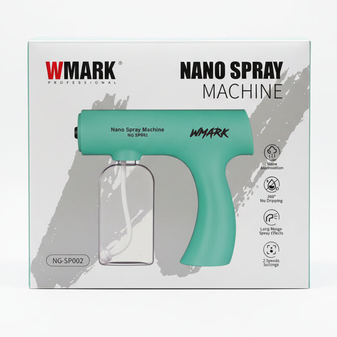 WMark Nano Spray Machine packaging on a blue textured background