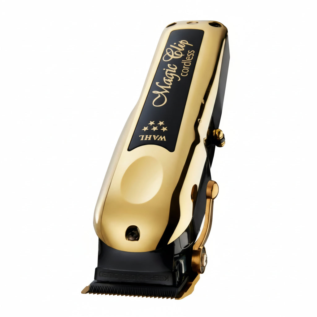 Wahl 5 Star Magic Clip Gold cordless clipper product image for professional barber cutting work.