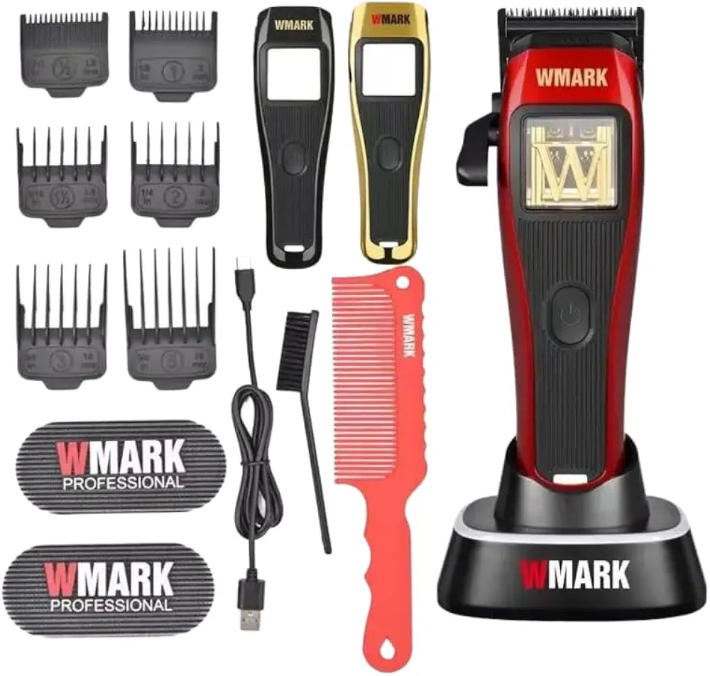 WMark hair trimmer set with attachments on a white background