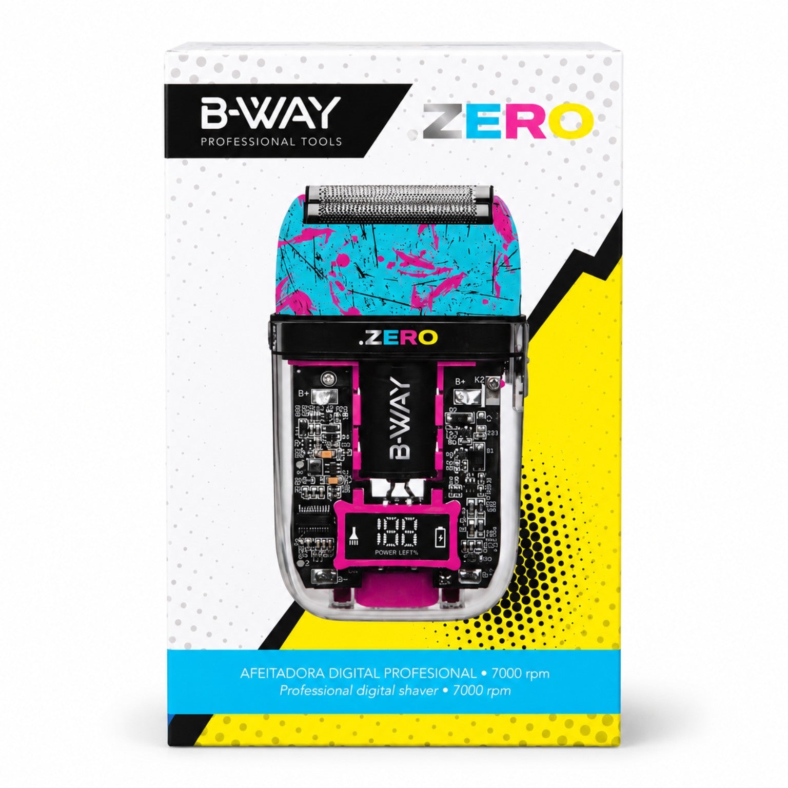 B-Way Zero Cordless Double Foil Shaver retail box packaging