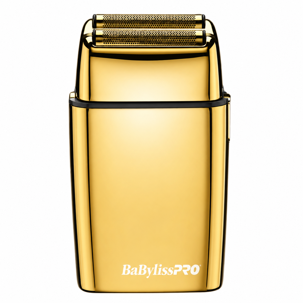 BaBylissPRO FOILFX02 Gold Metal Double Foil Shaver FXFS2G packaging