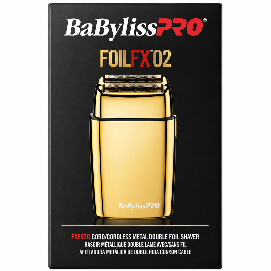 BaBylissPRO FOILFX02 Gold Metal Double Foil Shaver FXFS2G