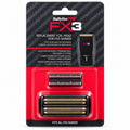 BaBylissPRO FX3 FXX3RFB black replacement double-foil shaver head and two cutters in original retail packaging