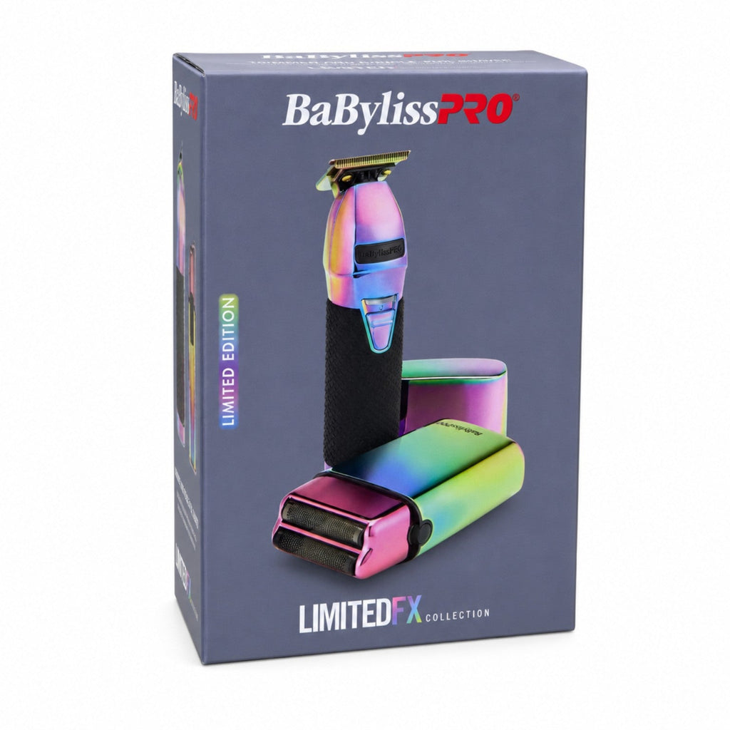 BaBylissPRO LimitedFX Iridescent Trimmer and Double-Foil Shaver Set retail box