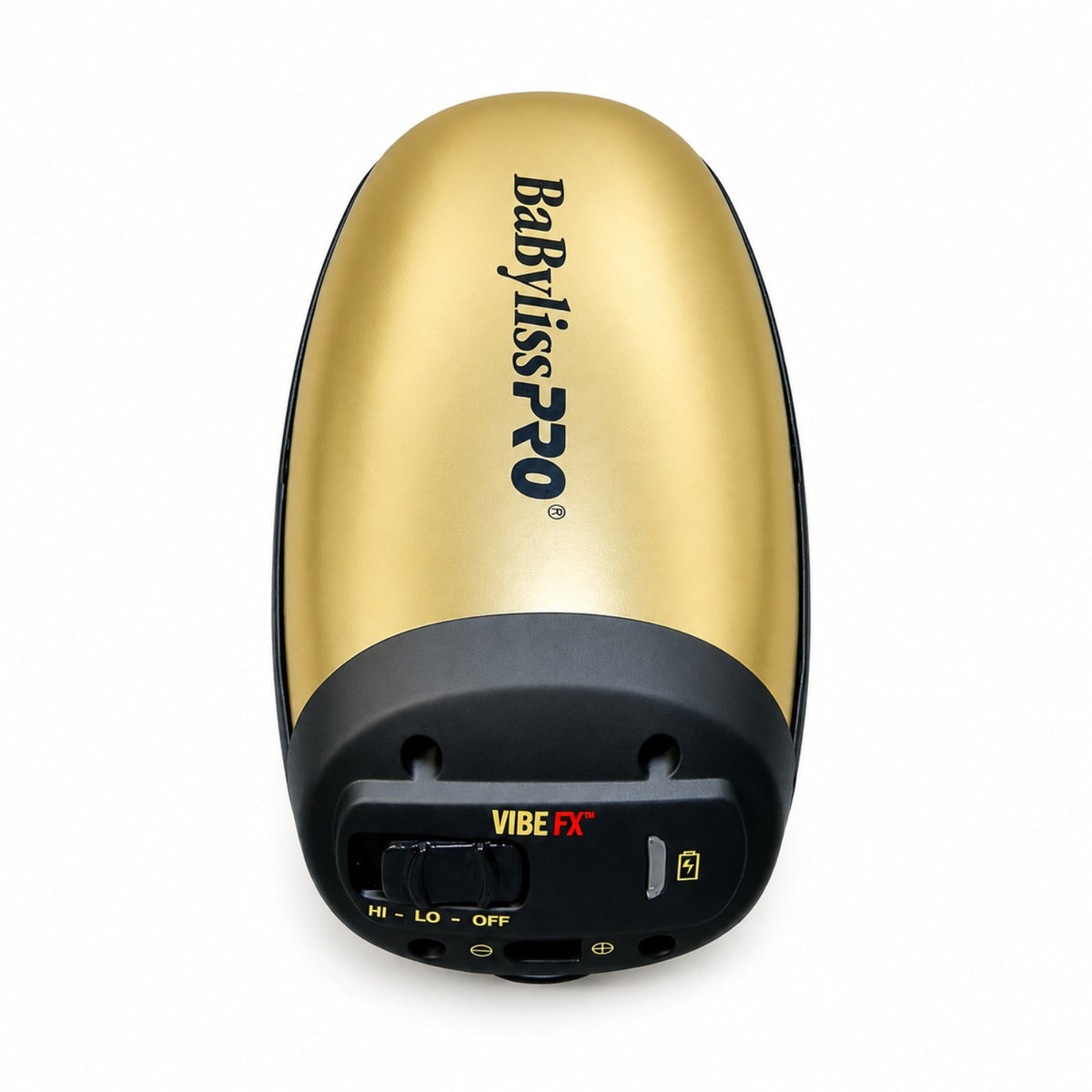 BaBylissPRO VIBEFX Gold professional cord/cordless massager front view