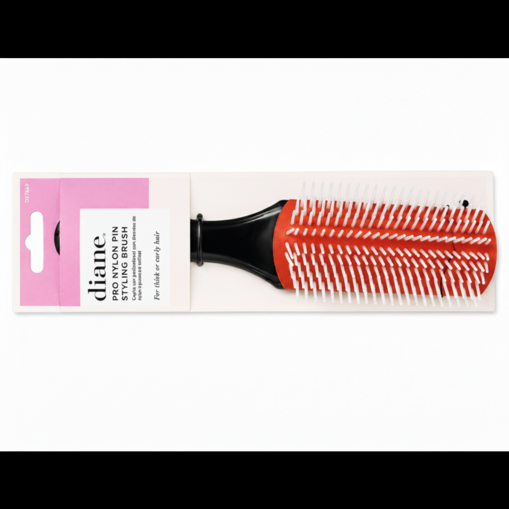 Diane Pro Nylon Styling Brush packaging product image for barber and salon hair styling.