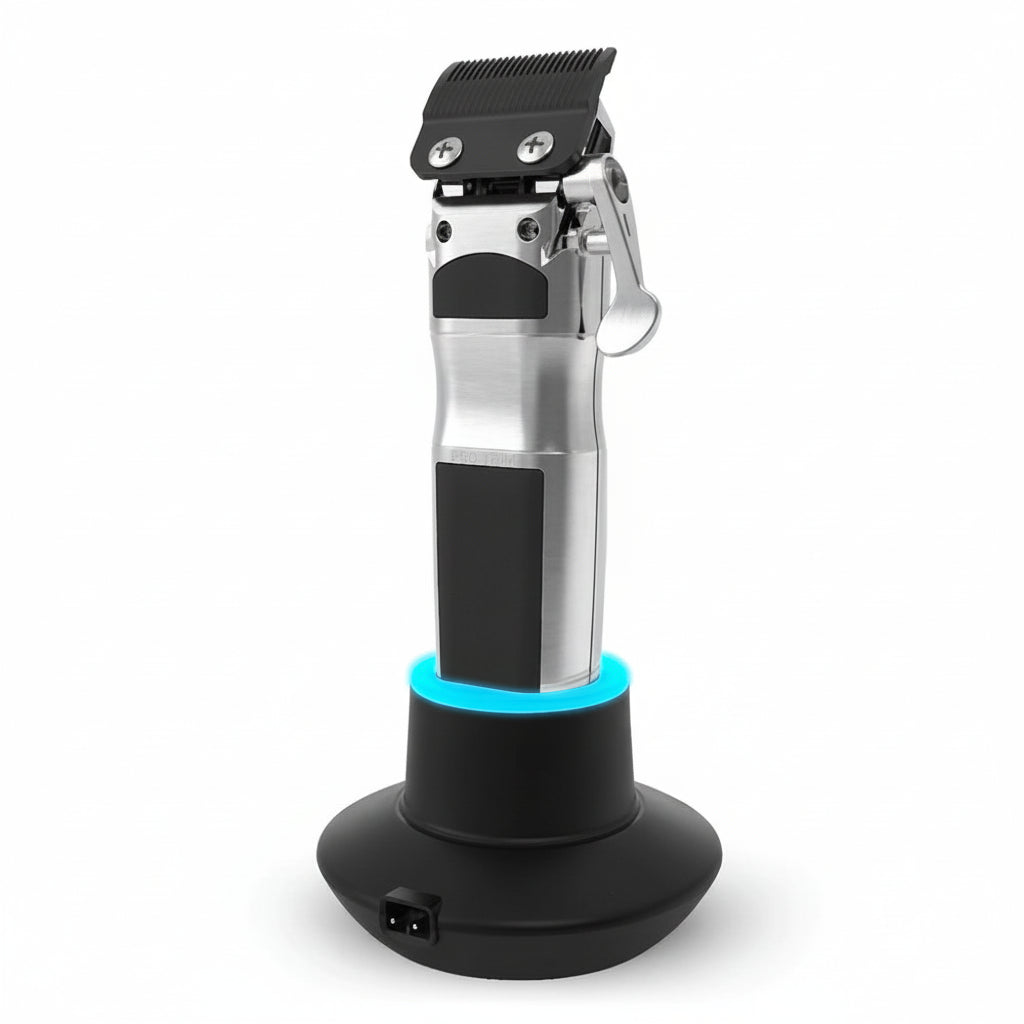 GAMMA+ Cyborg metal clipper product image for professional barber cutting work.