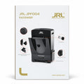 JRL FastSweep JRL-JPF004 automatic stationary hair vacuum retail box showing black floor vacuum, infrared sensors, dust bin and filters