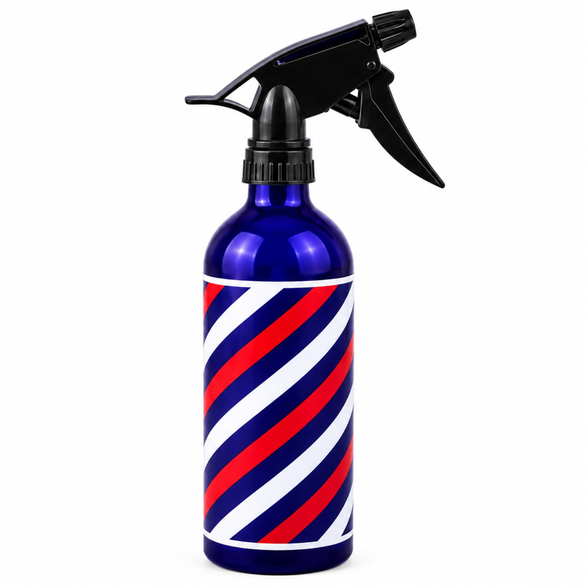 Professional aluminum barber spray bottle - Blue barber pole style