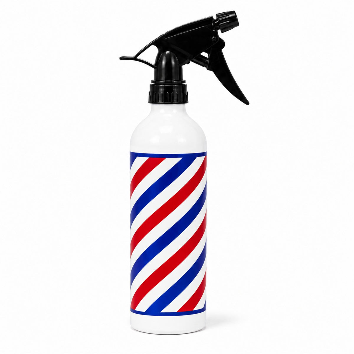 Professional aluminum barber spray bottle - White barber pole style