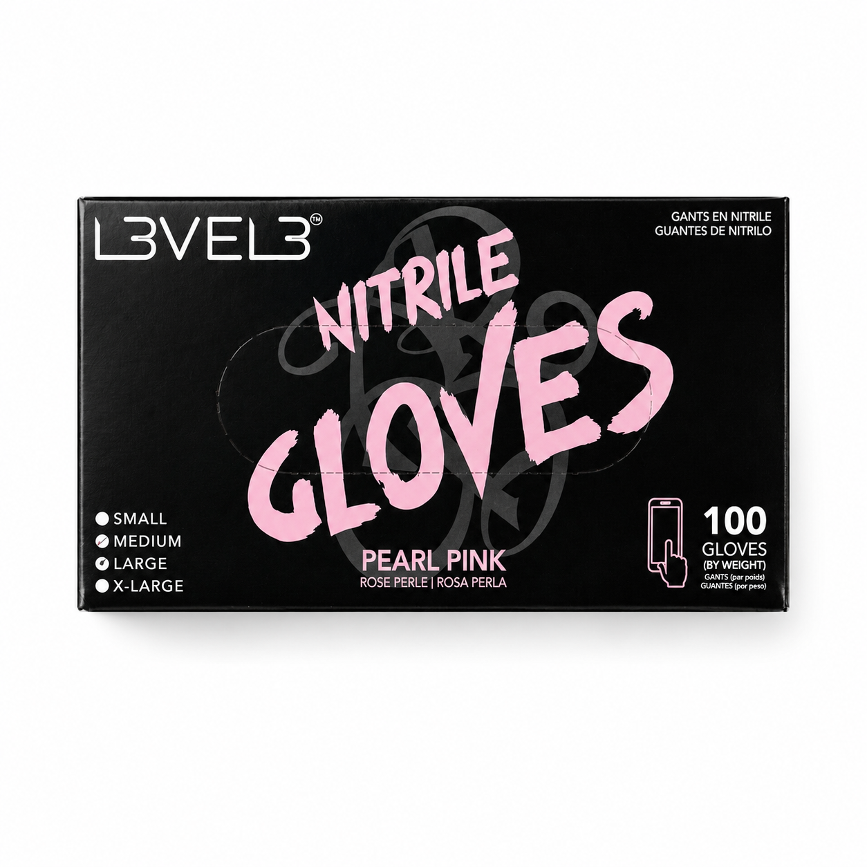 L3VEL3 professional powder-free barber nitrile gloves product image for shop sanitation and service work.