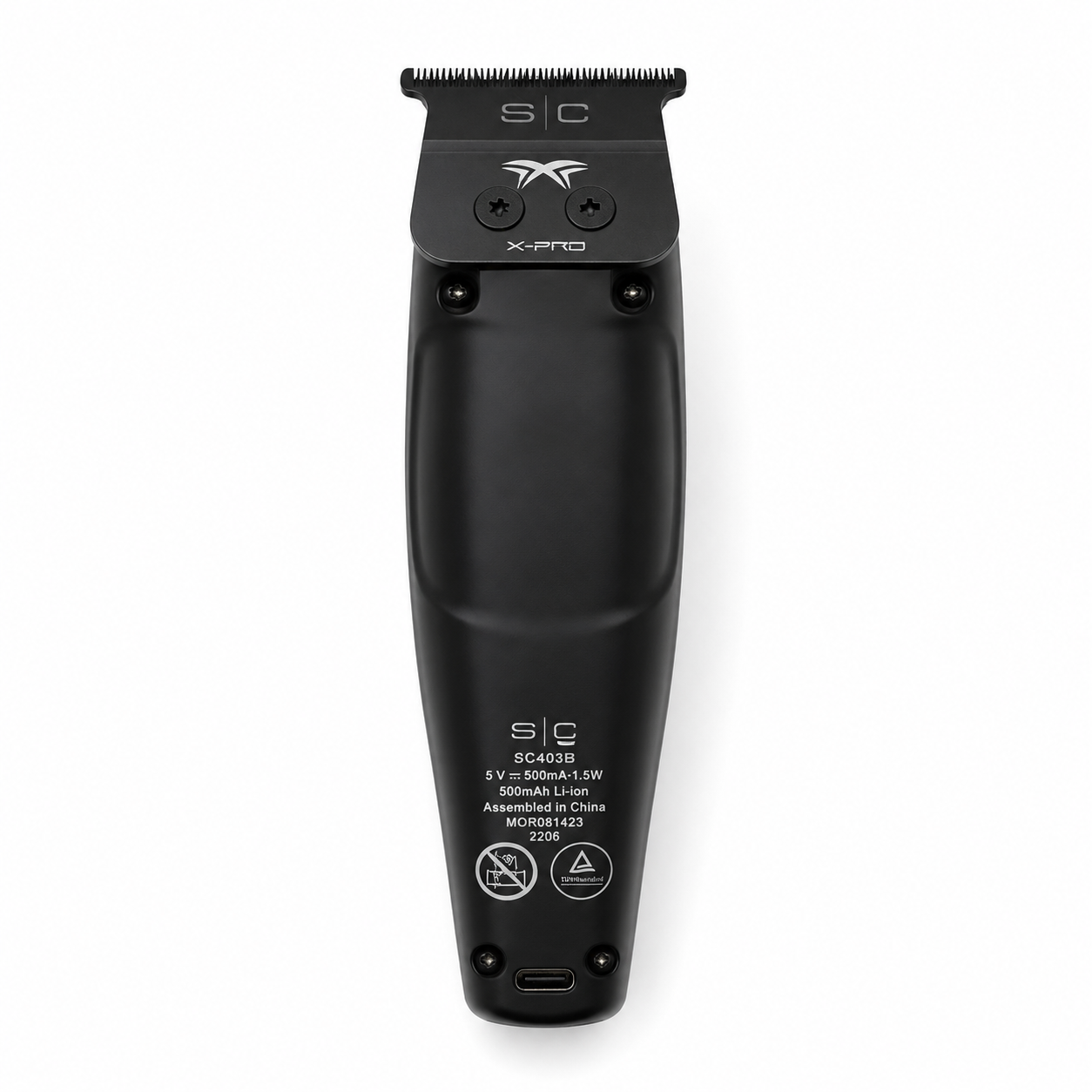 StyleCraft Saber Black Cordless Trimmer back view