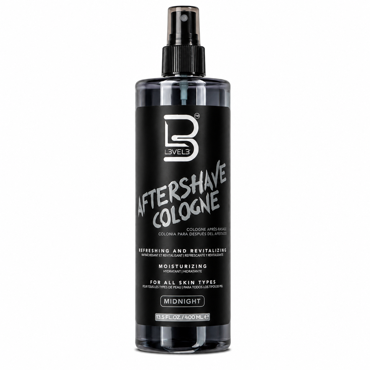L3VEL3 After Shave Cologne product image for professional barber grooming and finishing service.