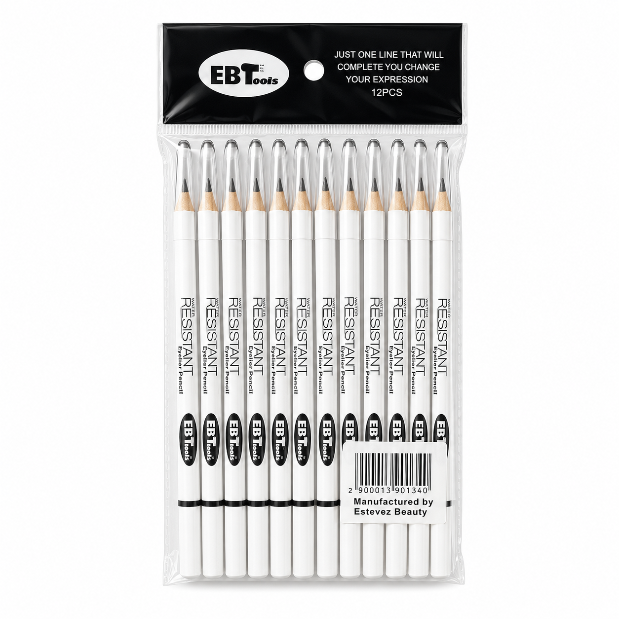 EBTools waterproof eyeliner pencils product image for grooming and cosmetic detail work.