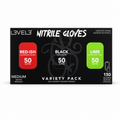 L3VEL3 nitrile gloves variety pack product image for barber and salon sanitation.