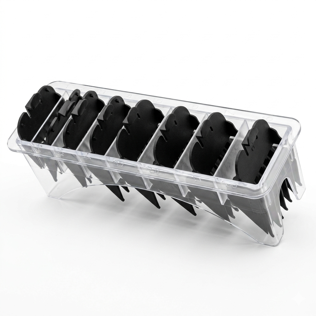 Assorted clipper guards product image for barber cutting and fading work.