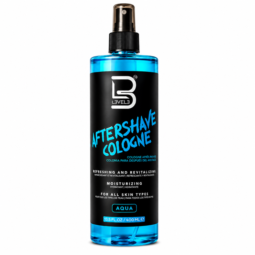 L3VEL3 After Shave Cologne product image for professional barber grooming and finishing service.