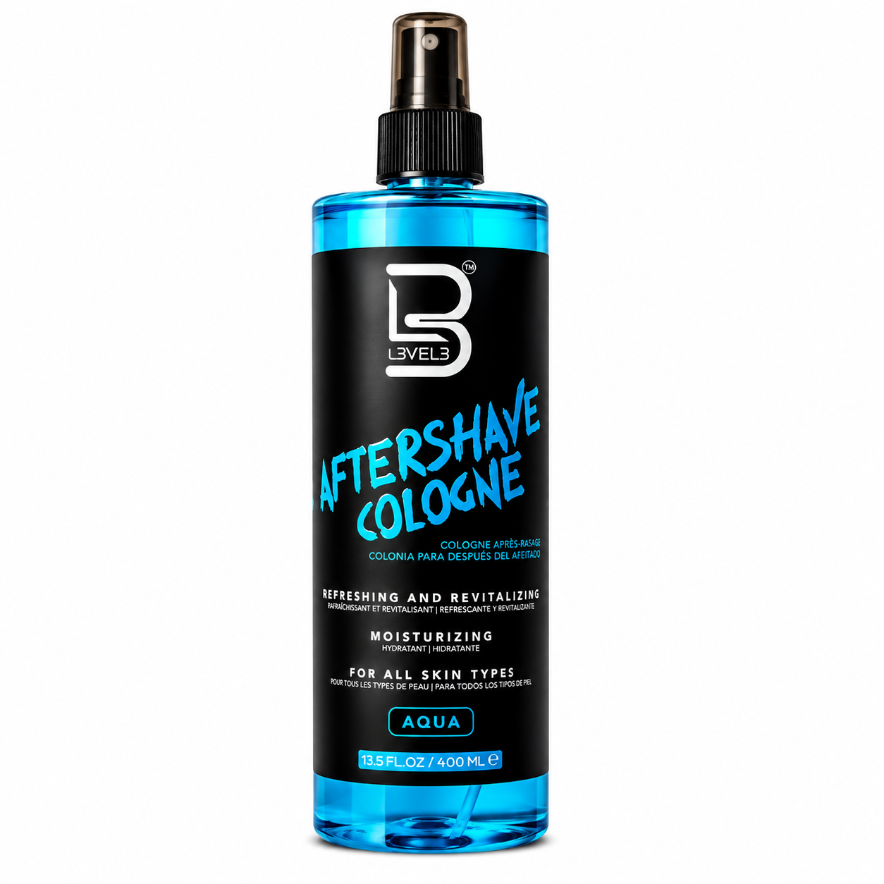 L3VEL3 After Shave Cologne product image for professional barber grooming and finishing service.