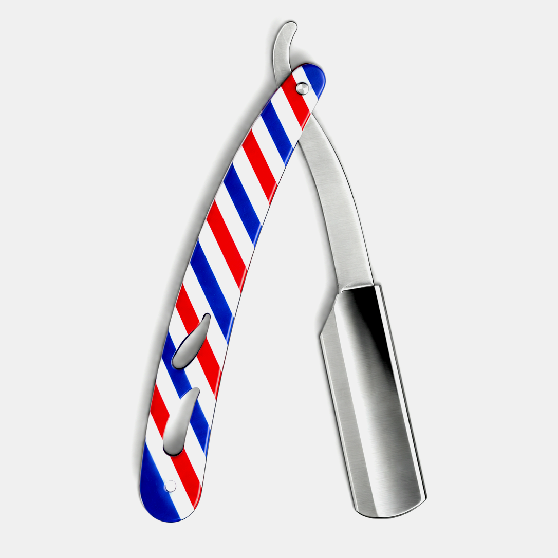 Razor holder for shaving product image for barber grooming and shave service.