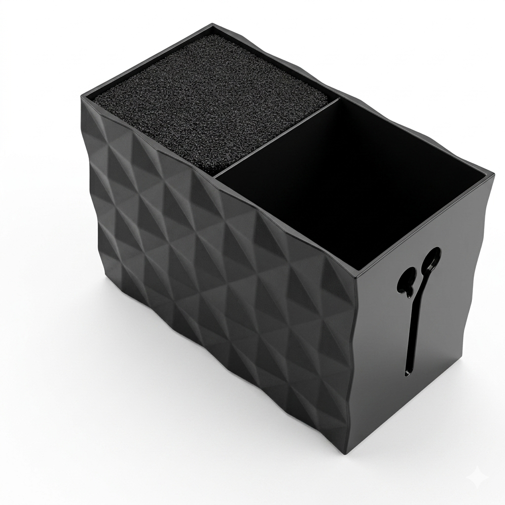 Barber scissor organizer product image for station storage and tool organization.