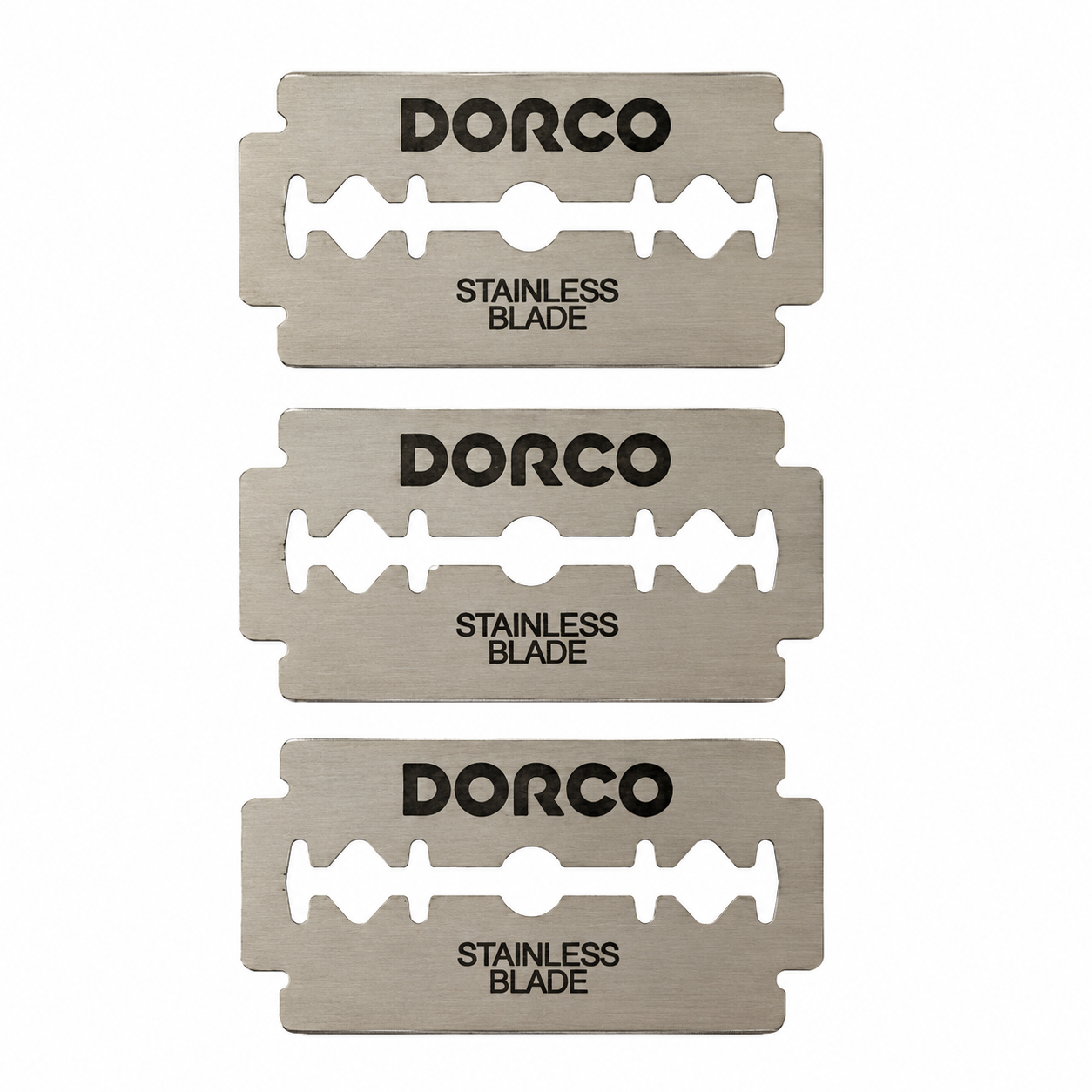 Dorco ST-301 stainless steel double edge blades 100 pack product image for shaving and barber razor service.