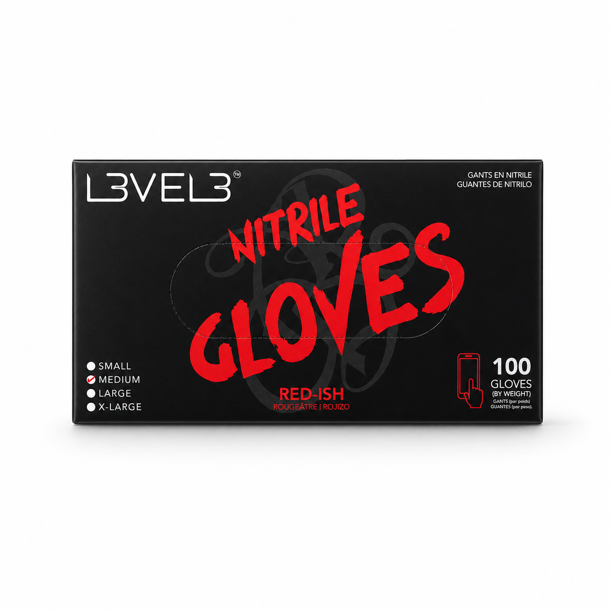 L3VEL3 professional powder-free barber nitrile gloves product image for shop sanitation and service work.
