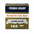 Gillette Perma-Sharp snapped straight razor blades 100 count product image for shaving and barber razor service.