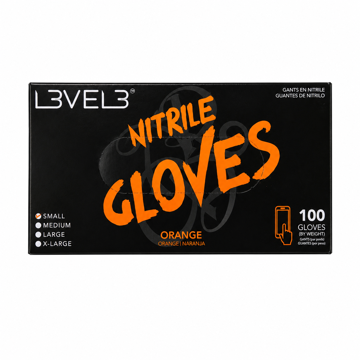 L3VEL3 professional powder-free barber nitrile gloves product image for shop sanitation and service work.