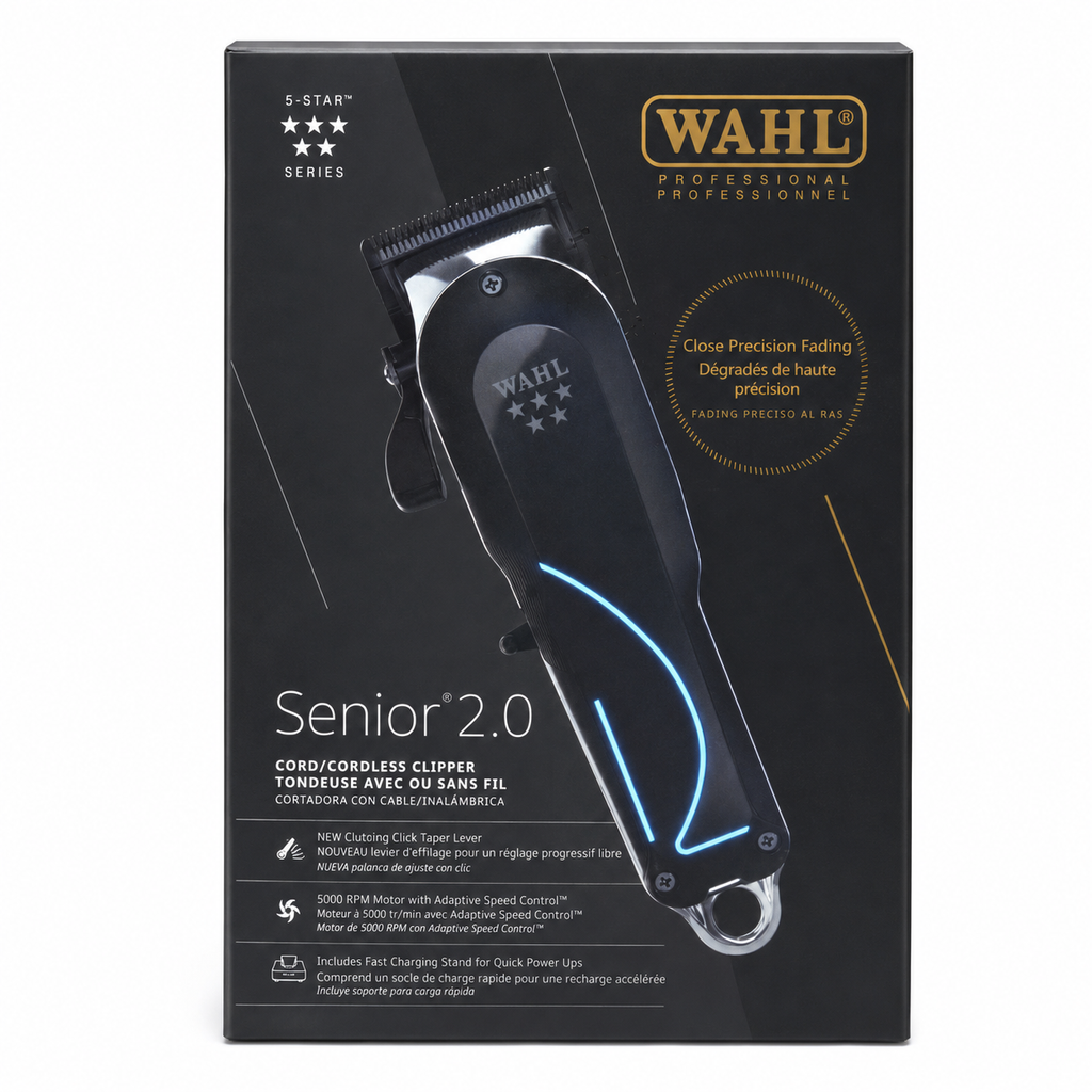 Wahl Professional 5-Star Senior 2.0 cordless clipper product image for barber cutting work.